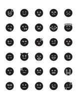 Emoji-Icon-Set 30 isoliert auf weißem Hintergrund vektor