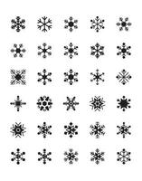 Schneeflocke-Icon-Set 30 isoliert auf weißem Hintergrund vektor