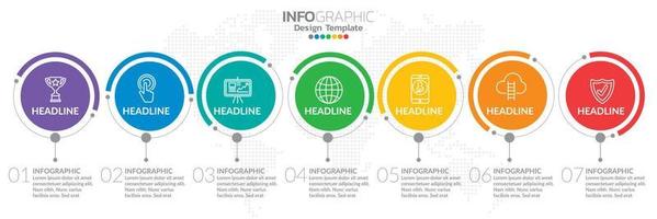 Infografik Template Design mit 6 Farboptionen. vektor