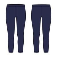 leggings technische mode flache skizze vektorillustration navy farbvorlage vektor