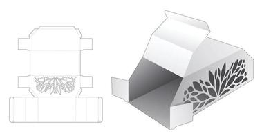 stencilerad mall med 2 fasade lådor och 3D-modell vektor