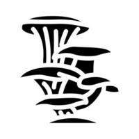 Austernpilz Glyphe Symbol Vektor Illustration
