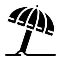 paraply strand tillbehör glyph ikon vektor illustration