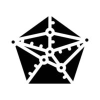 Radardiagramm-Glyphen-Symbol Vektor schwarze Illustration