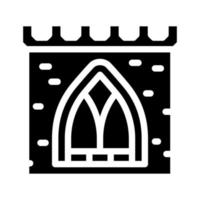 Fenster der alten Burg Glyphen-Symbol-Vektor-Illustration vektor