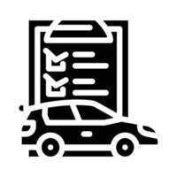 Checkliste Autoservice Glyphensymbol Vektor Illustration