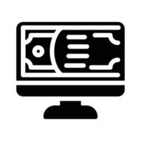 Online-Geld-Glyphen-Symbol-Vektor-Illustration vektor