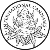 internationell cannabis vintage logotyp märke monokrom vektor