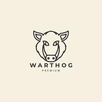 Wildschweinkopf Wildtierlinie Stil Logo Design Vektor Symbol Illustration