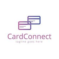 Card Connect Logo-Design-Vorlage einfach und einzigartig. perfekt für Business, Firma, Handy, App, etc. vektor