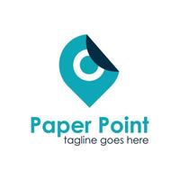 paper point logotyp designmall, med platsikon, enkel och unik. perfekt för företag, företag, mobil, app, ikon, etc. vektor