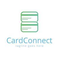 Card Connect Logo-Design-Vorlage einfach und einzigartig. perfekt für Business, Firma, Handy, App, etc. vektor