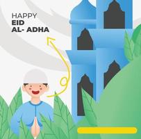 vektor illustration av glad eid al adha banner grafisk design