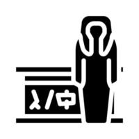 mumienmuseum zeigt glyphensymbol-vektorillustration vektor
