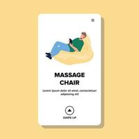 im entspannenden Vektor des jungen Mannes des Massagestuhls zu Hause