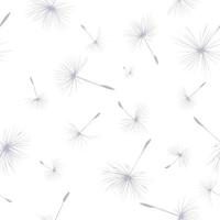 Blumenhintergrund nahtloses Muster mit Löwenzahn-Flaum-Silhouette auf weißem Hintergrund. schöne Naturkulisse. Vektor-Illustration vektor