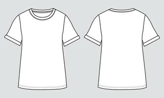 Kurzarm-T-Shirt-Vektor-Illustrationsvorlage für Damen. vektor