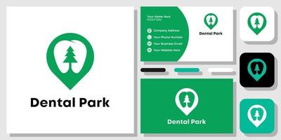 dental park hälsosam symbol tänder kontrollera hygien med visitkortsmall vektor