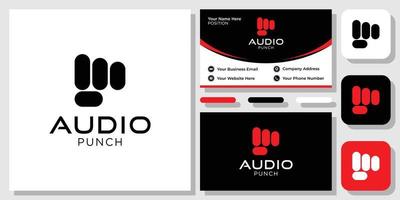 Audio-Punch-Anwendung Soundvolumen Smartphone mit Visitenkartenvorlage vektor