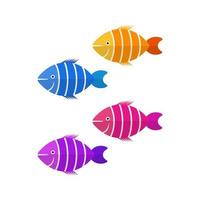 kleiner Fisch flaches mehrfarbiges Symbol vektor