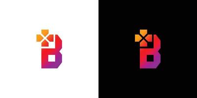 modernes und cooles anfangsbuchstabe b game logo design 2 vektor
