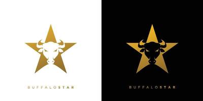 elegant och attraktiv buffalo star-logotypdesign vektor