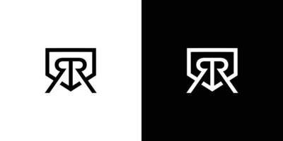 Modernes und einzigartiges rr-Buchstaben-Initialen-Logo-Design vektor