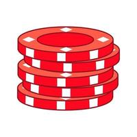 Pokerchips flaches mehrfarbiges Symbol vektor