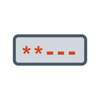 lösenordsfält platt flerfärgad ikon vektor