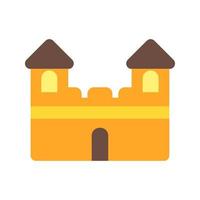 slott i platt flerfärgad ikon vektor
