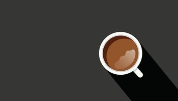 Tasse Kaffee mit dunklem Hintergrund vektor