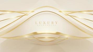 luxushintergrund mit goldenem kurvenlinienelement und glitzernder lichteffektdekoration. vektor