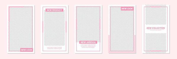 minimalistisches rosafarbenes Social-Media-Geschichten-Vorlagendesign