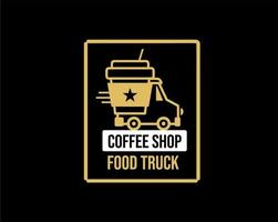 kafé logotyp, enkel food truck vektor