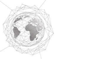 global nätverksanslutning. världskarta punkt och linje sammansättning koncept för global verksamhet. vektor illustration