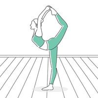 yoga-posen, meditieren im yoga, junge frau, die yoga- und fitnessübungen macht. gesunder Lebensstil. Vektor-Illustration vektor