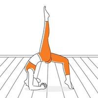 yoga-posen, meditieren im yoga, junge frau, die yoga- und fitnessübungen macht. gesunder Lebensstil. Vektor-Illustration vektor