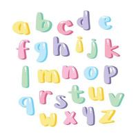 handgezeichneter niedlicher englischer alphabetbuchstabe für grußkartendekoration, gekritzelbuchstaben, vektorillustration vektor