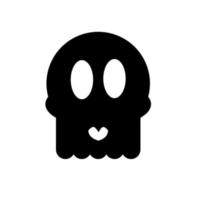 Schädel-Vektor-Silhouette. Totenkopf-Symbol isoliert auf weißem Hintergrund. Zeichen der Gefahr. schwarzer Totenkopf-Clipart. vektor