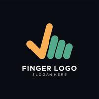 Finger mit Check-Logo-Design-Vektorvorlage. vektor