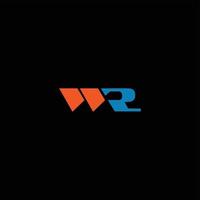 Anfangsbuchstabe wr-Logo-Design-Vorlage. schwarzer Hintergrund. vektor