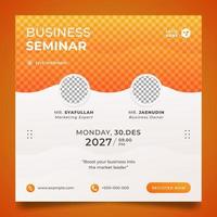 gradient orange business seminarium flyer eller sociala medier banner vektor