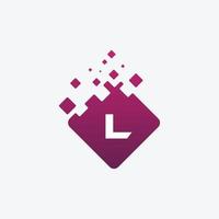 Buchstabe l-Logo. l Vektorbriefdesign mit Quadrat. vektor