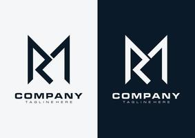 bokstav rm logotyp design enkel mall. vektor