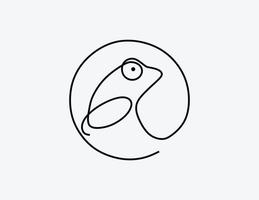 Logo im minimalistischen Stil. einfache frosch- oder froschvektorillustration. vektor