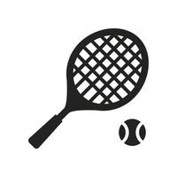 tennisracket ikon illustration, sport. glyf design vektor