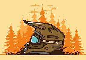 Outdoor-Motocross-Trail-Helm-Illustration vektor