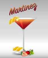 Martinez-Cocktail im Glas vektor