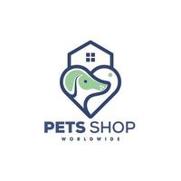 Hund Monoline-Vektor, Logo-Symbol-Vorlage für Tierliebhaber vektor