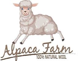 Alpaka-Farm-Logo für Wollprodukte vektor